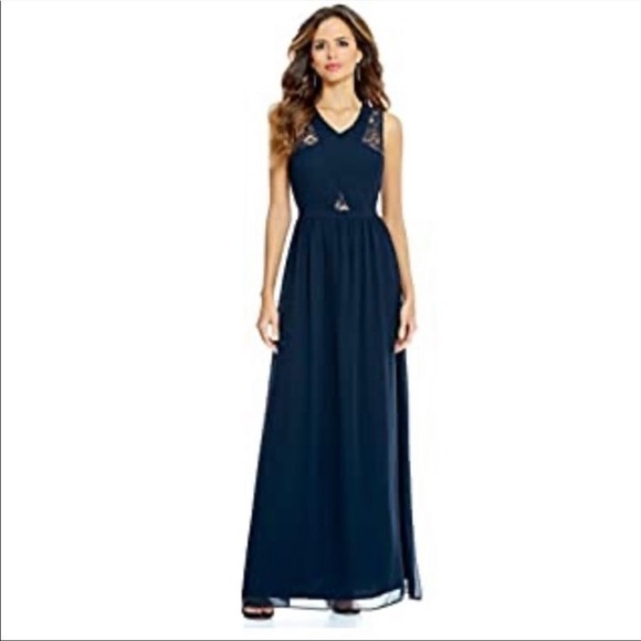GIANNI BINI Geneva Sheer Lace Halter Maxi Dress - Picture 1 of 14